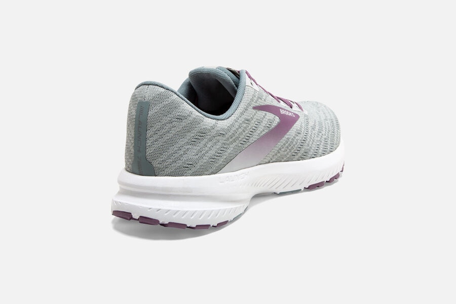 Brooks Launch 7 Road Running Shoes Womens Grey/Purple 187542-SML